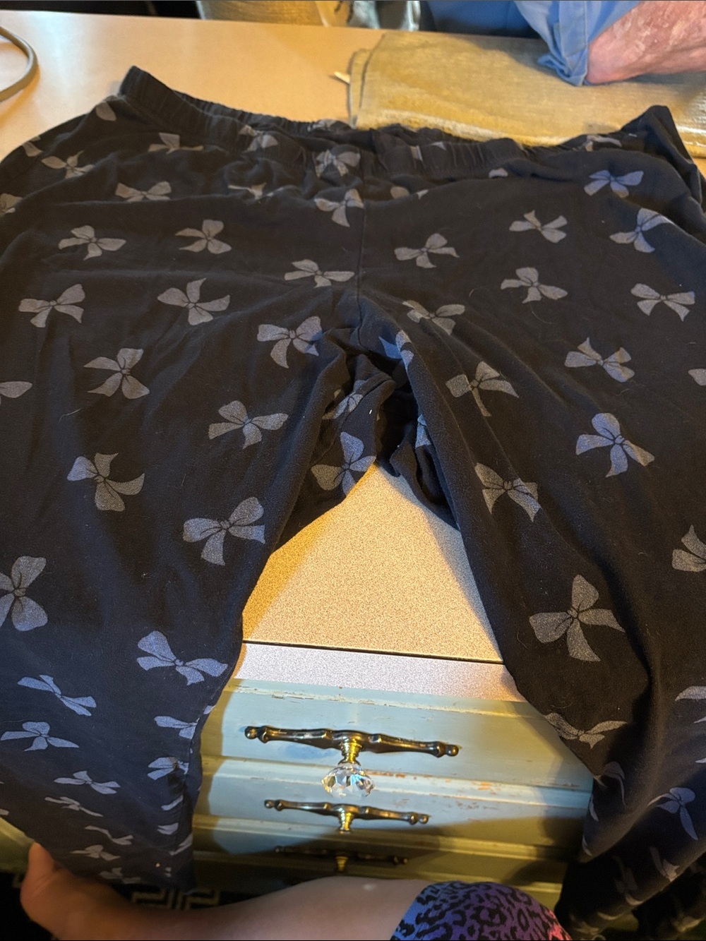torrid Black Lounge Pants with Subtle Gray Bow Detail